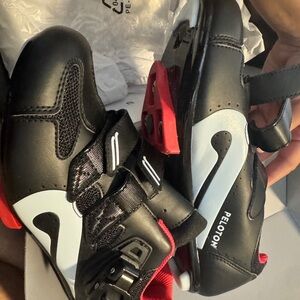 Peloton Black and Red Athletic Shoes